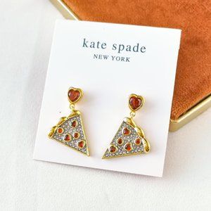 Kate Spade Gold Multicolor Pizza My Heart Drop Earrings